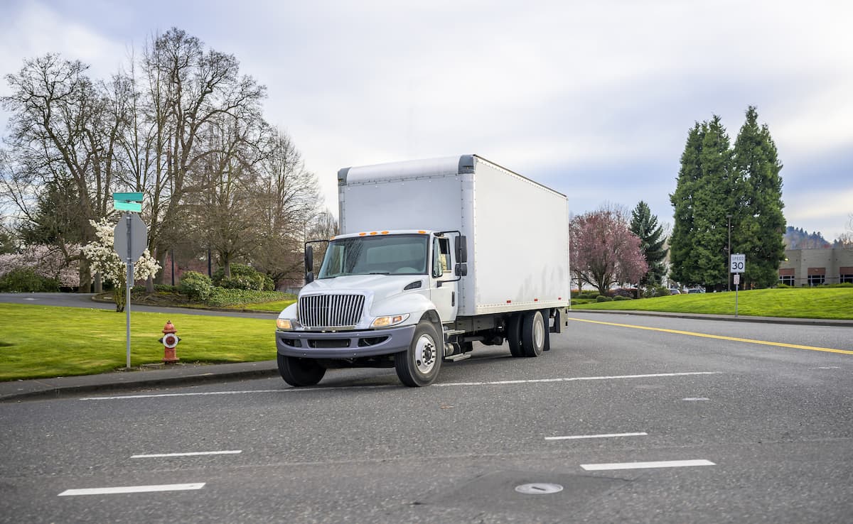 Box truck on the road