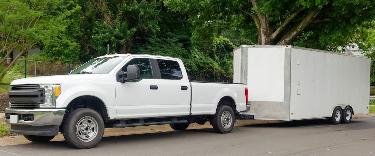 Truck pulling a trailer
